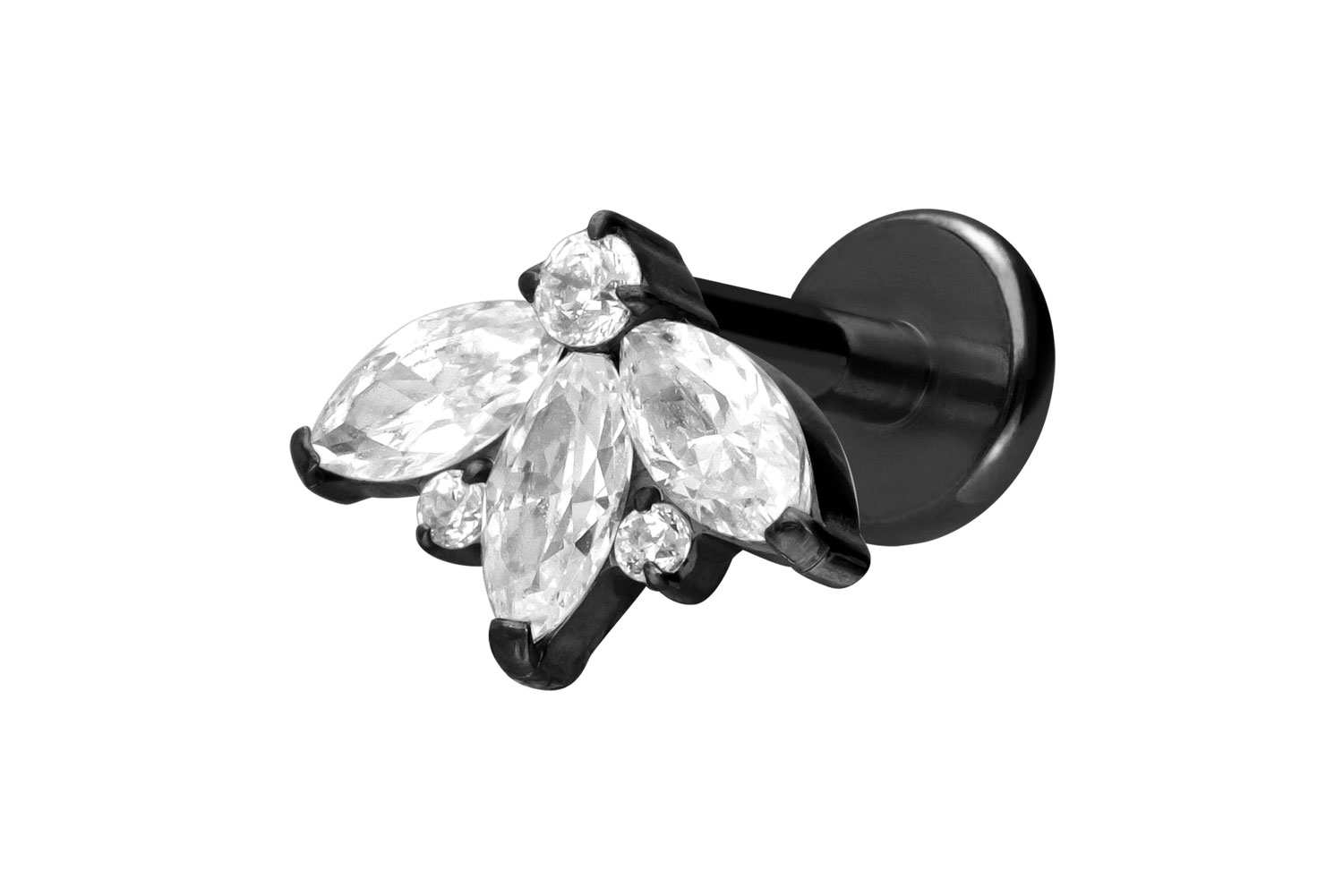 Titan Labret Piercing mit Innengewinde LOTUSBLÜTE